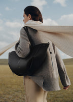 PLNE - Cyme - Textured Black with Ecru Stitching