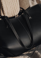 PLNE - Cyme - Textured Black with Ecru Stitching