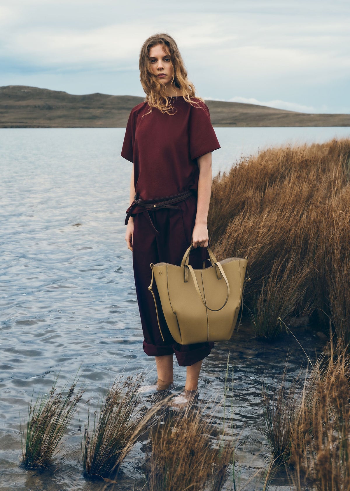 PLNE - Cyme Tote - Textured Smoky Olive