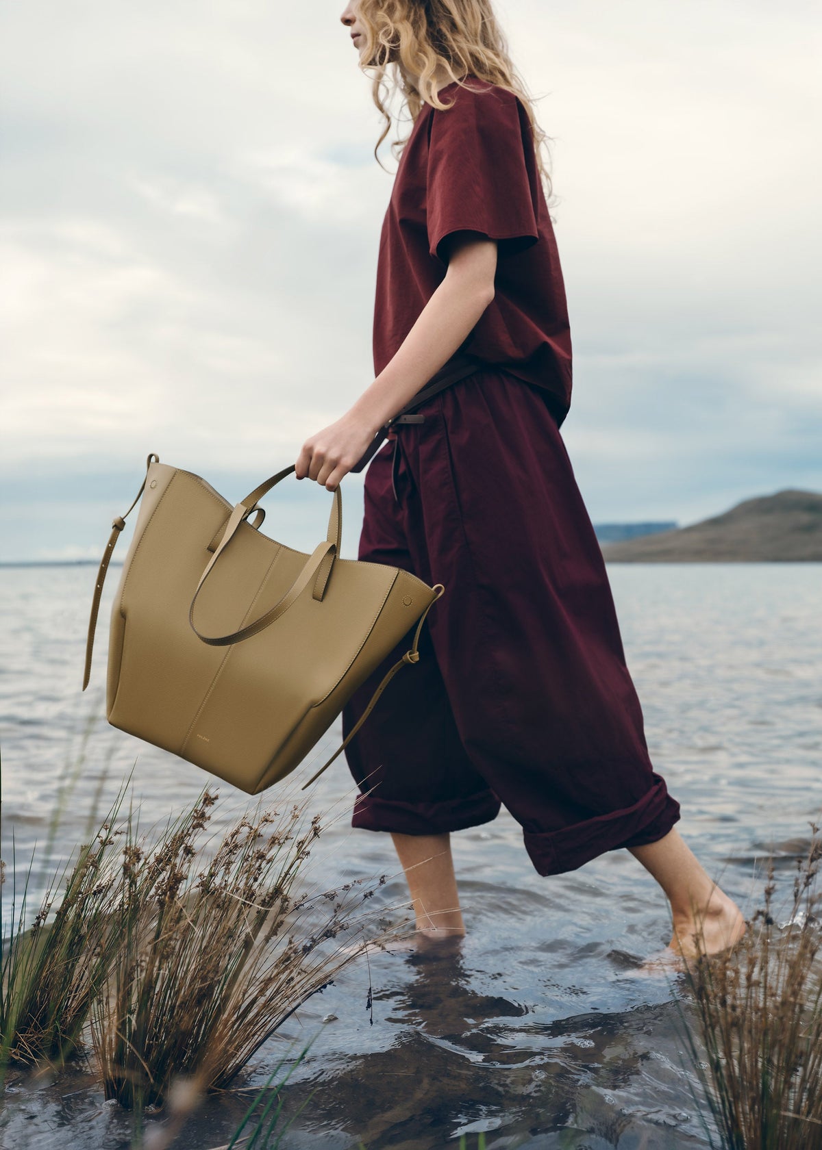 PLNE - Cyme Tote - Textured Smoky Olive