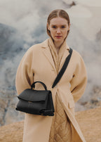 PLNE - Mokki - Textured Black with Ecru Stitching
