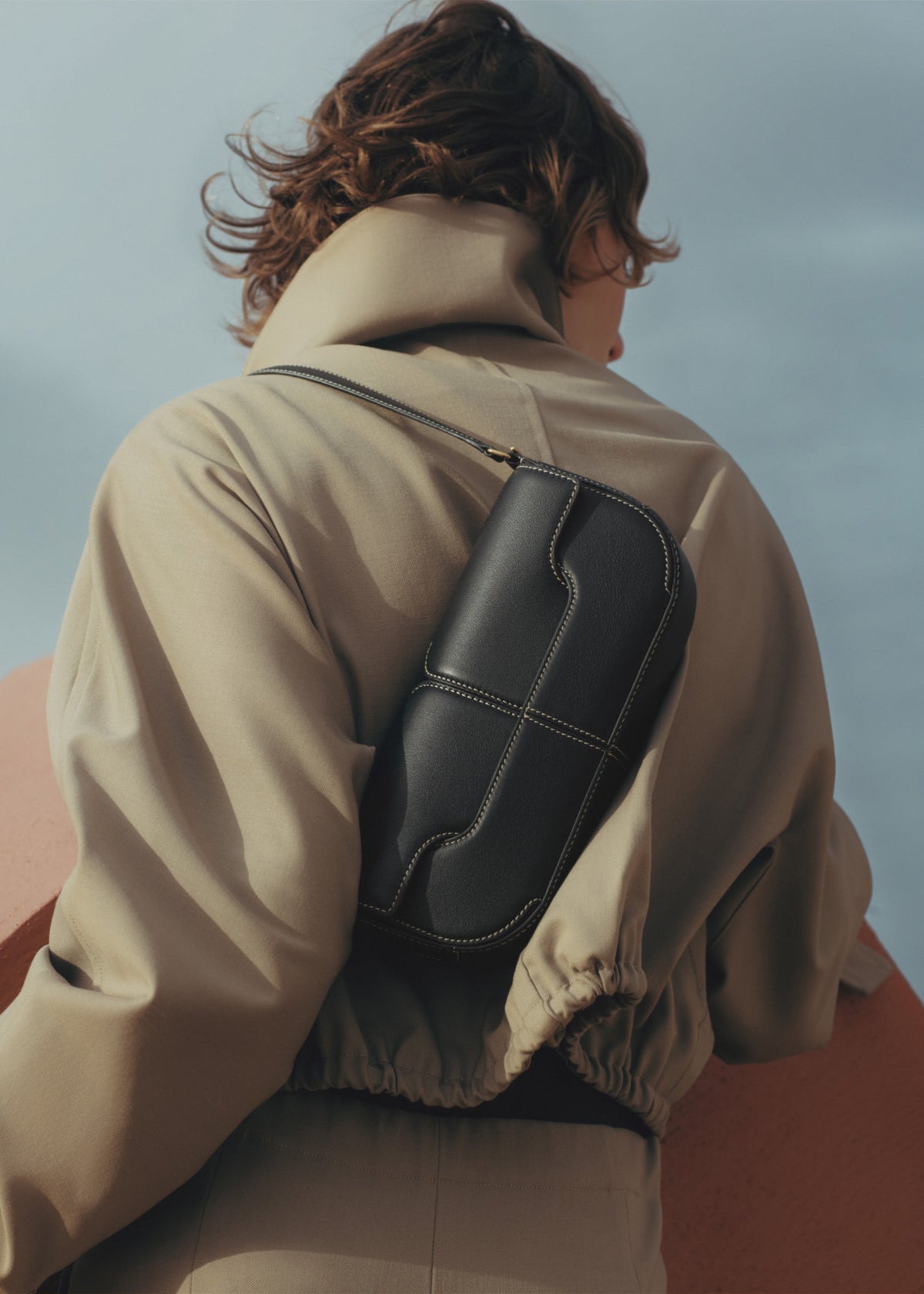 PLNE - Osmo - Smooth Black with Ecru Stitching